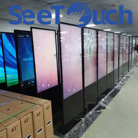 Téléviseur intelligent Android sans fil LCD 55 pouces avec écran tactile, support au sol, pour l'éducation et les aéroports, prise en charge SDK, 4K