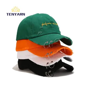 Tenyarn 6 Panel Distressed Fishing Cap Hats Baseball Hat Custom Embroidery China Wholesale
