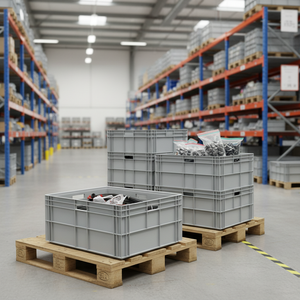 Etap KT 8633 Stackable Industrial Solid Box Polypropylene Euronorm <b>Storage</b> Container <b>Crate</b> Plastic <b>Storage</b> Solution Turkey - Product Image 3