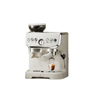 グラインダー付き家庭/オフィス/カフェ用電気220Vコーヒーマシン自動コーヒー製造機ホワイトブルー
