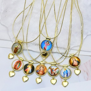 สร้อยคอของขวัญเครื่องประดับทางศาสนา สร้อยคอจี้สีทองชุบทอง 18 กะรัต - Product Image 3
