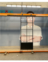 HDSAFE – porte de grange coulissante en verre trempé en aluminium trempé, pour salles de bains intérieures modernes et manuelles
