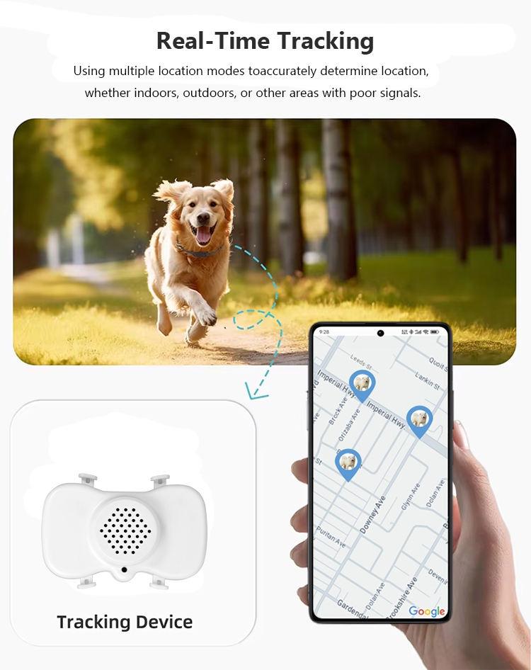 Mini GPS Tracker for Pets Real-Time Location Tracking