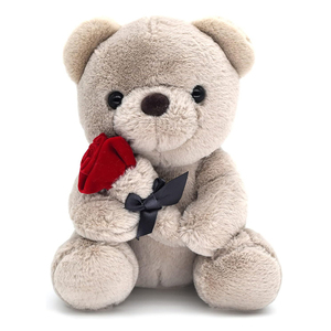 Oso de Peluche con Pétalos de Rosa, Regalos Personalizados de Fábrica para San Valentín, Peluche Suave de Rosa, Juguete de Peluche para el Día de San Valentín - Product Image 1