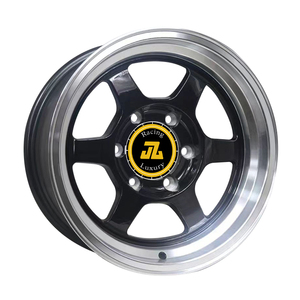 Jiangzao Mag Sport Aluminum Passenger Car Rims TE37 Alloy Wheel 6 Spoke 5 Hole 4x100 114.3 15 18 17 Inch Black Carton OEM 73.1mm