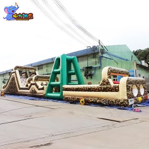 Parcours d'obstacles gonflable sur le thème du camouflage Boot <span class=keywords><strong>Camp</strong></span> Parcours d'obstacles gonflable Château sautant avec toboggan - Product Image 3