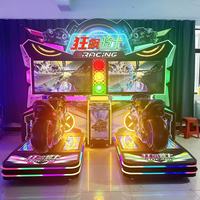 Jeu d'arcade de course moto 4K HD pour 2 joueurs, simulateur de moto dynamique à monnayeur pour centre de jeux de parc d'attractions