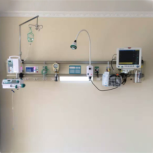 Unités de tête de lit horizontales pour hôpitaux, personnalisées, en gros, à prix abordable, avec rail, débitmètre d'oxygène et <span class=keywords><strong>bouteille</strong></span> humidificatrice, certifiées CE - Product Image 1