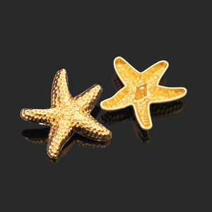 Botones de metal personalizados de fábrica para ropa, con forma irregular de concha marina, estrella de mar y otras formas especiales. - Product Image 6
