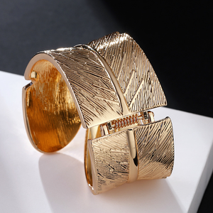 Brazaletes de moda, joyería de cristal de hoja, brazalete con abalorio para mujer de Color dorado, pulsera para regalo, pulseras - Product Image 6