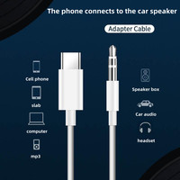 Kabel Adaptor USB C ke 3.5mm Aux 1m Kabel Aux Tipe C ke Jack Audio 3.5mm