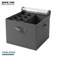 Boîte de rangement pour vêtements avec couvercle, organiseur de vêtements, conteneurs en tissu avec couvercle transparent