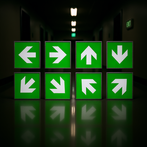 ป้ายบอกทิศทาง 250 X 250 มม. ทางออกขวา ป้ายเตือนความปลอดภัย - Product Image 2