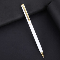 Bolígrafos Metálicos Delgados de Lujo con Logotipo Personalizado, 1.0 mm, Bolígrafos Giratorios Estilo Hotel, Personalizables para Publicidad y Promociones