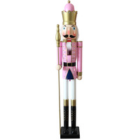 LINGKAI Vente en gros de soldats casse-noisettes en bois de 150 cm, grand soldat casse-noisettes en bois grandeur nature pour décoration extérieure