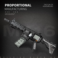 Bloques de Construcción Militares M416, Pistola de Juguete Educativa Ensamblable, Modelo MOC Compatible, Juguete de Construcción con Diseño Electrónico, ABS