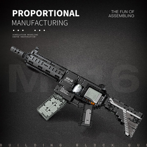 M416 Military <b>Building</b> Block Gun Launchable Educational Assembly <b>Model</b> MOC Compatible Construction Toy Electronic Design - Product Image 3