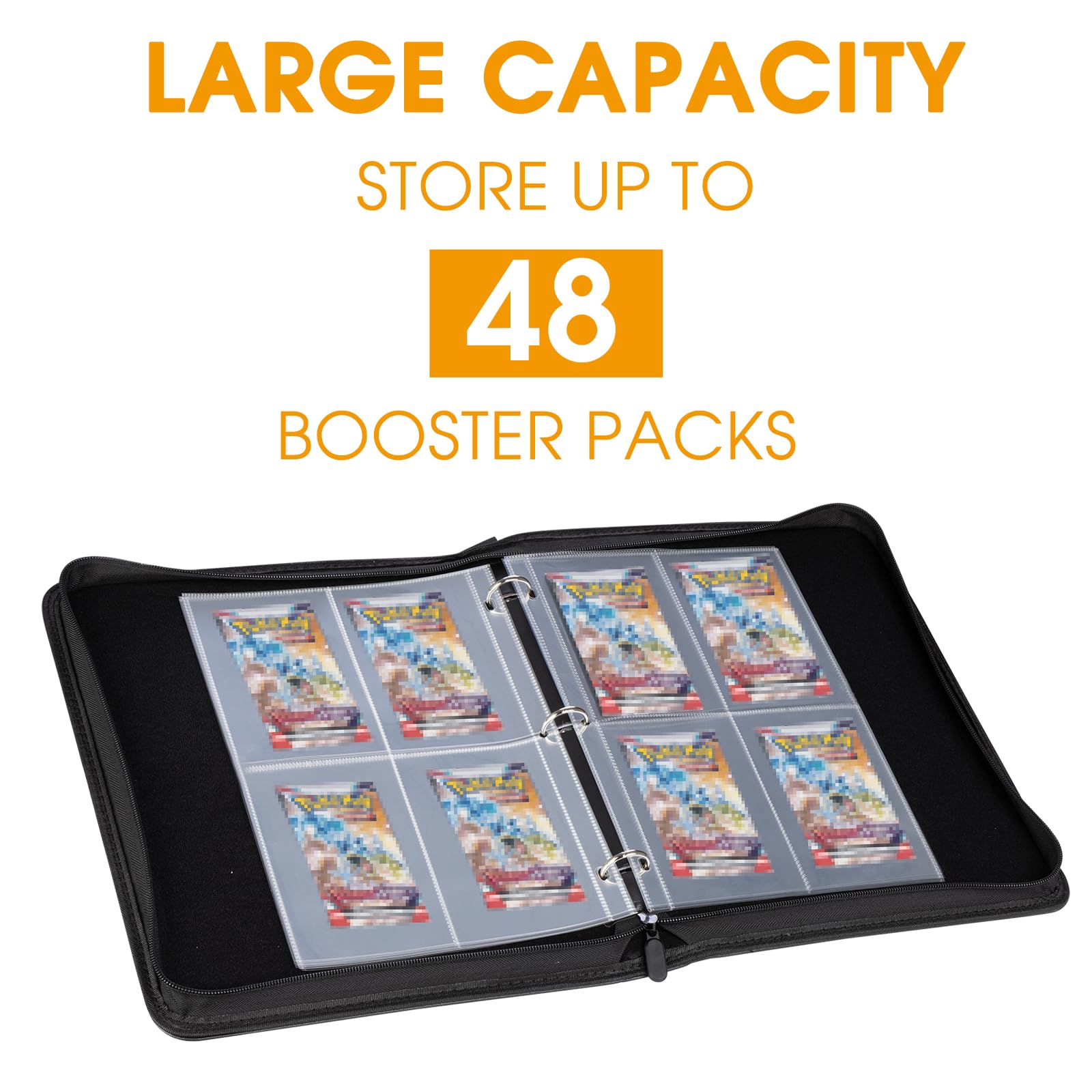 Holds 48 Game Booster Packs - Markevel Card Sleeves Binder