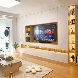 Mobile Porta TV in Legno per <span class=keywords><strong>Soggiorno</strong></span>, Vetrina da Ingresso, Mobile da Salotto, Espositore per Negozi, <span class=keywords><strong>Parete</strong></span> <span class=keywords><strong>Attrezzata</strong></span> di Design per <span class=keywords><strong>Soggiorno</strong></span> - Product Image 4