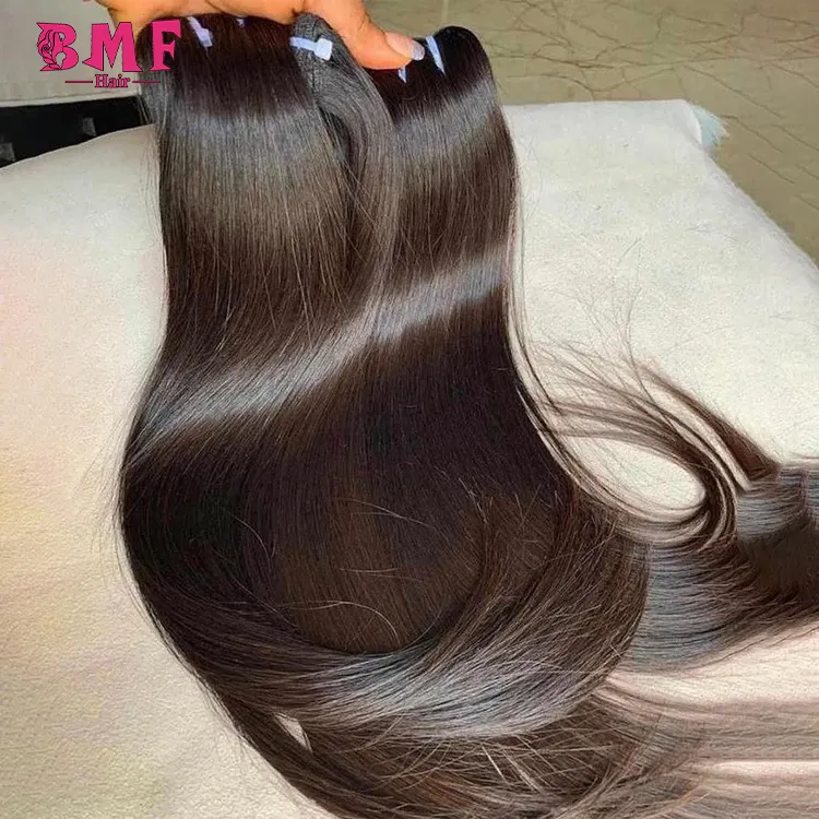 BMF Mink vendor rambut virgin Kamboja grosir bundel jalinan rambut lurus kutikula tanpa diproses 100 rambut mentah manusia Kamboja