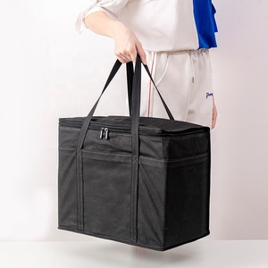 Lightweight outdoor plain color no woven aluminum <span class=keywords><strong>film</strong></span> large handle big insulated picnic tote food cooler bag - Product Image 1