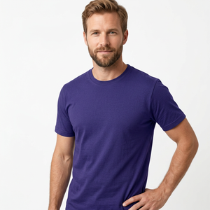 เสื้อยืดเปล่า 180 GSM ผ้าฝ้าย 100% คุณภาพสูง ทรงปกติ ย้อมสีพื้น ผู้ผลิตออกแบบเสื้อผ้า - Product Image 5