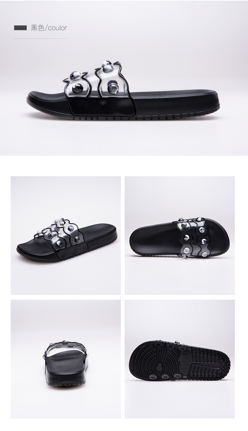 New Transparent Agate Ladies Rubber Slippers EVA Home Slippers Non-slip PVC Slipper