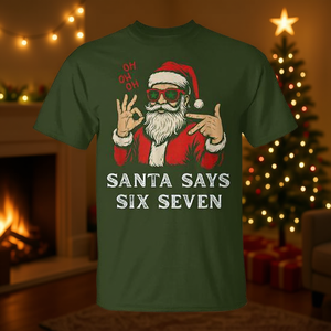 Camiseta navideña con diseño de meme de Santa Says Six Seven, talla 6-7 - Product Image 3