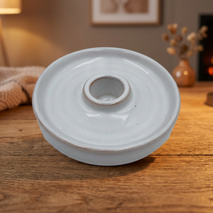Porte-bougie conique classique vintage en céramique blanche avec poignée, fait main, écologique, étanche, tendance, style minimaliste pour la maison - Product Image 3