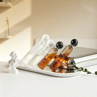 Flacon compte-gouttes en verre dépoli de 1,5/2 ml avec bouchon à bille pour huiles essentielles, huiles de massage, échantillons de parfum, cosmétiques vides, personnalisable avec logo