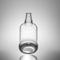 Bouteille de whisky de luxe en verre transparent de 750 ml à fond épais avec bouchon en liège, finition mate, col long pour brandy, rhum et spiritueux