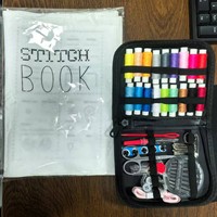 Sac de livre en tissu avec impression pour les débutants Boîte de fil d'aiguille de livre d'échantillon de points de broderie de bricolage créatif