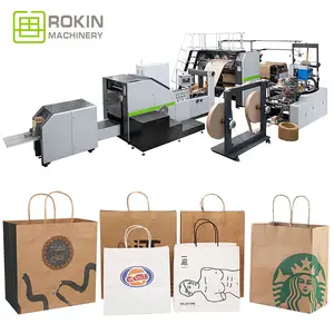 ROKIN BRAND ODM Forming Full-Automatic Gift Production Line Carry Paper Bag Making Machine