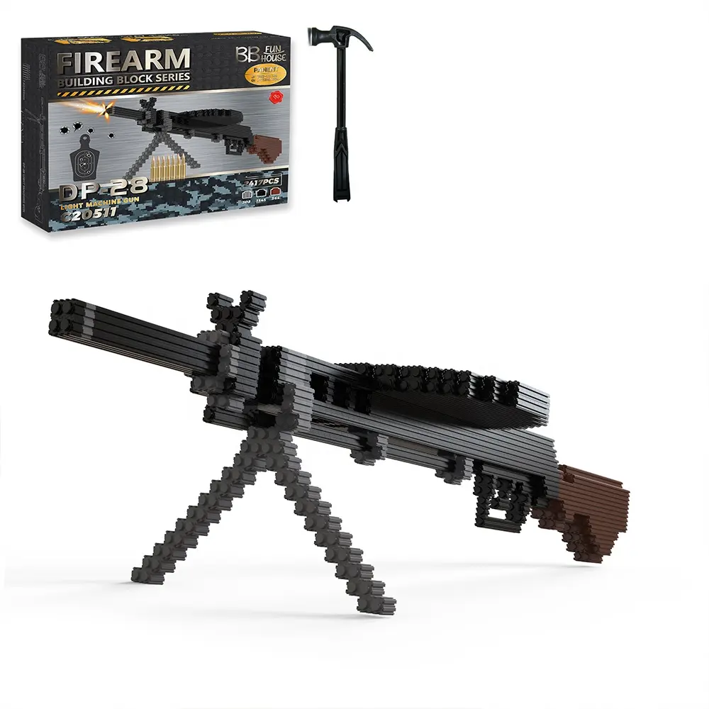 Pistola de bloques de construcción para niños, colección de juguetes militares para niños, armas pequeñas y regalos de cumpleaños, 1, 2, 2