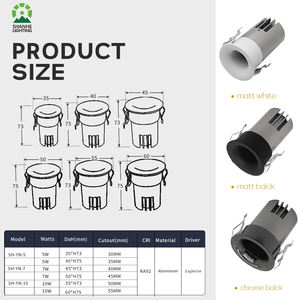 Светодиодный светильник LHWYLED, бестселлер, мягкий теплый белый, 110 лм/Вт, светодиодный светильник, встраиваемый свет, лампа 18 Вт, 20 Вт, черный, белый - Product Image 5