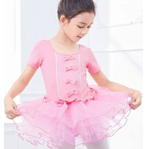 Leotardos de <span class=keywords><strong>Ballet</strong></span> <span class=keywords><strong>rosa</strong></span> para niñas con tutú de tul multicapa, Mono de gimnasia para niños, faldas con lazo de baile para niños - Product Image 3
