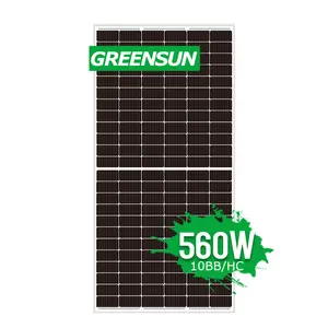 Greensun 560W 550W 540W完全な証明書を備えたホームシステム用単結晶ソーラーパネル