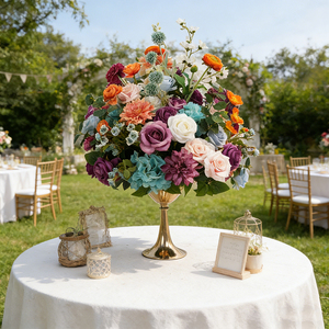 DKB <b>Artificial</b> Silk Flower Ball Large Flower Ball Rose Flower Ball Big Table Centerpieces for Wedding Party Decoration - Product Image 1