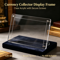 Cadre de présentation en acrylique transparent pour billets de banque avec vis sécurisées pour collectionneurs de devises – Vente en gros