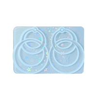 Moule en silicone YS pour boucles d'oreilles et pendentifs à anneaux imbriqués holographiques, conception laser en résine faite à la main, outils uniques pour la fabrication de bijoux