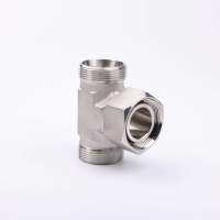 Conector de Tubería Roscado de 3 Vías, Tipo T, de Acero Inoxidable SS316/SS304, para Agua y Aceite a Alta Presión, Venta al Por Mayor de Fábrica