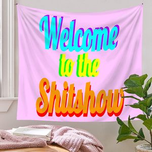 <span class=keywords><strong>Tapisserie</strong></span> « Funny Words Good Vibes Only Pink Welcome to the Shitshow » pour Fête, Art Adolescentin, <span class=keywords><strong>Salon</strong></span>, Dortoir - Product Image 4