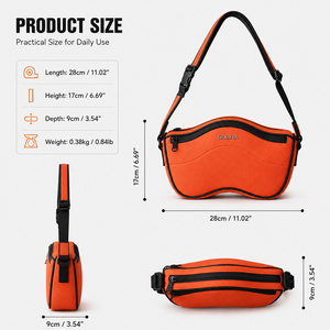 Borsa a <span class=keywords><strong>Tracolla</strong></span> da Uomo in Neoprene e Nylon a Forma d'Onda con Logo Personalizzato, Borsa a Spalla Curva con Fibbia a Sgancio Rapido, OEM ODM Disponibile - Product Image 5