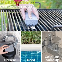 Brique de nettoyage pour barbecue, bloc de pierre pour nettoyer les grilles, éliminer les taches et la graisse, outils de nettoyage pour barbecue, nettoyage des taches d'huile W24-434