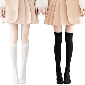 Vente en gros de bas de <span class=keywords><strong>contention</strong></span> médicaux respirants blancs, noirs, beiges, opaques, mi-cuisses pour femmes et filles - Product Image 1