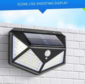 Солнечный настенный светильник на 100 светодиодов, IP65, водонепроницаемый, с датчиком движения, для сада, 3 режима освещения, диммируемый, 6000K, дневной свет, гарантия 1 год - Product Image 6