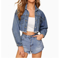Veste en jean déchirée bleue à bords effilochés S-XXL pour femme, printemps-automne, simple boutonnage, décontractée, manteau en denim