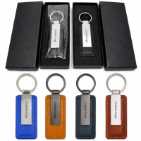 Cadeau promotionnel, porte-clés en cuir personnalisé avec logo de marque gravé au laser, porte-clés en métal, porte-clés en cuir PU