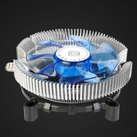 Ventilateur de refroidissement de processeur Bajeal P2 en aluminium avec dissipateur thermique à roulement à huile, LED bleue, 3 broches, 18dba, universel pour processeur PC Intel