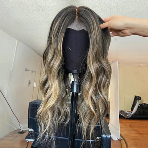 Perruque Lace Front Brésilienne Brun Foncé avec Mèches <span class=keywords><strong>Caramel</strong></span>, Cheveux Européens, Ligne de Cheveux Invisible, Perruque HD Juive en Cheveux Humains - Product Image 3